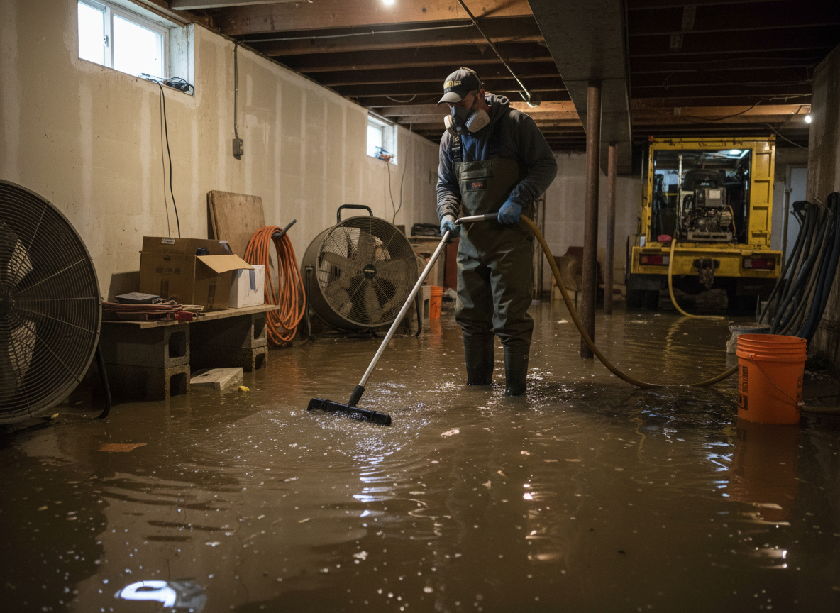 Basement Water Removal in New London, IA